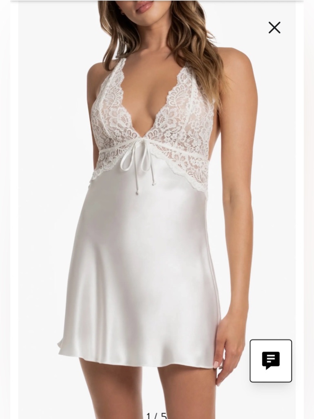 In Bloom by Jonquil Love Story Luxe Satin Halter Chemise Pink Slip & Robe - Picture 2 of 16